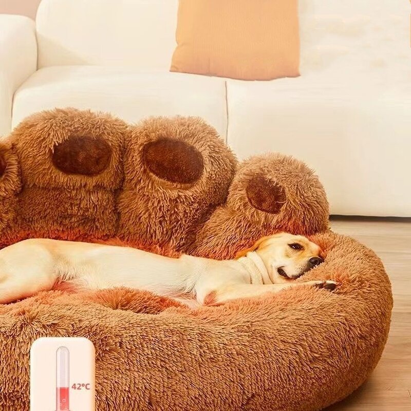 Plush Pet Bed Manufacturer - Footprints Nest Cute Bear Paw Sofa Bed Wholesale