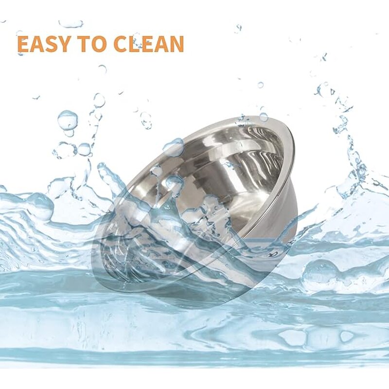 Elevated Cat Bowl Supplier - Set of 3 Single Raised Stainless Steel Dish Stand