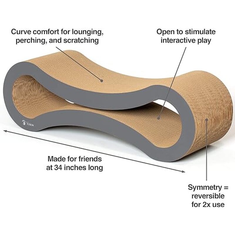 Cat Scratcher Factory - Infinity Shape Reversible Cardboard Pad & House