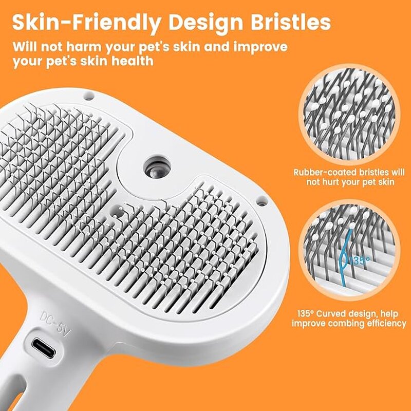 Cat Steam Brush Manufacturer - 3 in 1 Water Brush Self Cleaning Slicker Brush