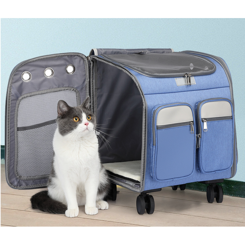 Pet Backpack Factory - Trolley Silent Universal Wheel Folding Cat Carrier