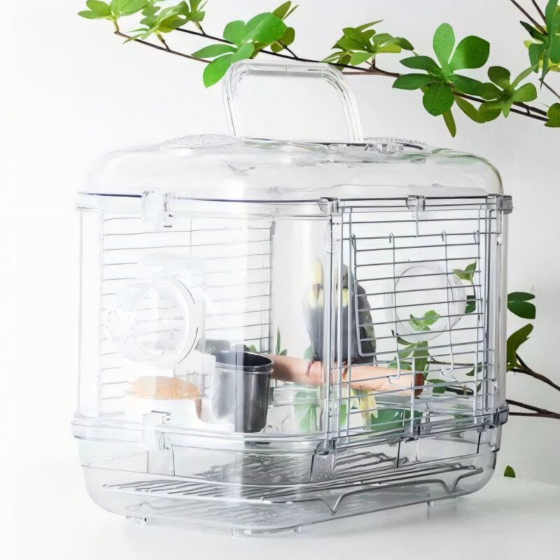 Bird Travel Carrier Factory - Iron Cage for Parrots Conures Cockatiels White