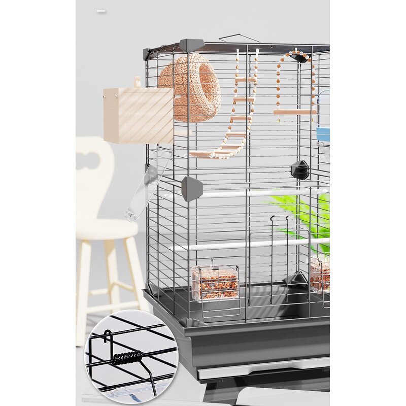 Budgie Cage Supplier - Large Villa Metal Viewing Cage Bird House
