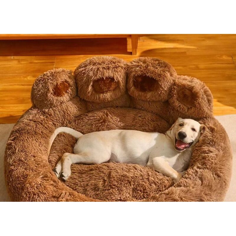 Plush Pet Bed Manufacturer - Footprints Nest Cute Bear Paw Sofa Bed Wholesale