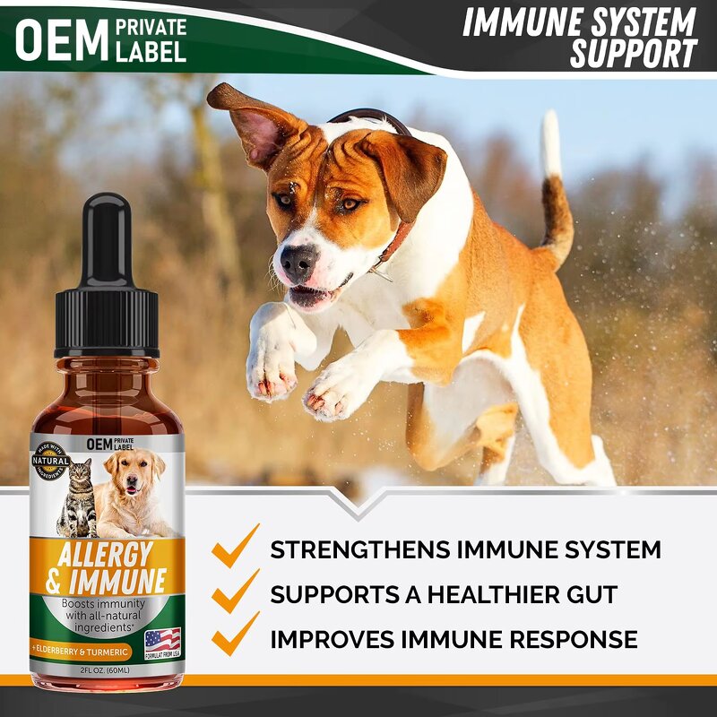 Allergy Relief Drops Manufacturer - for Cat Dog with Turmeric Milk Thistle