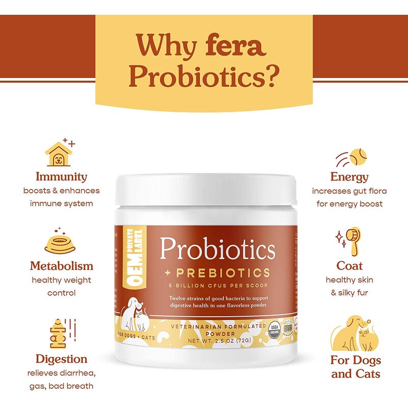 Probiotics Powder Manufacturer - Custom for Dogs Cats Natural Powder