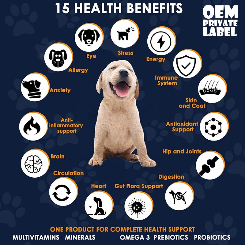 Multivitamin Dog Chews Manufacturer - OEM Advanced Formula 120 Chews