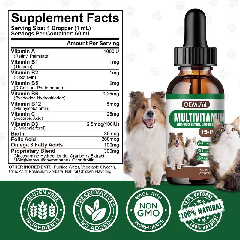 Liquid Multivitamin Drops Supplier - OEM Glucosamine Omega 3 Biotin
