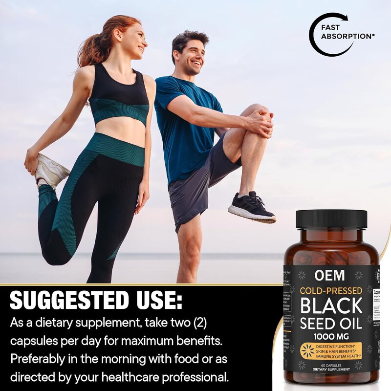 Black Seed Oil Capsules Supplier - Softgel for Hair Growth Joint Health