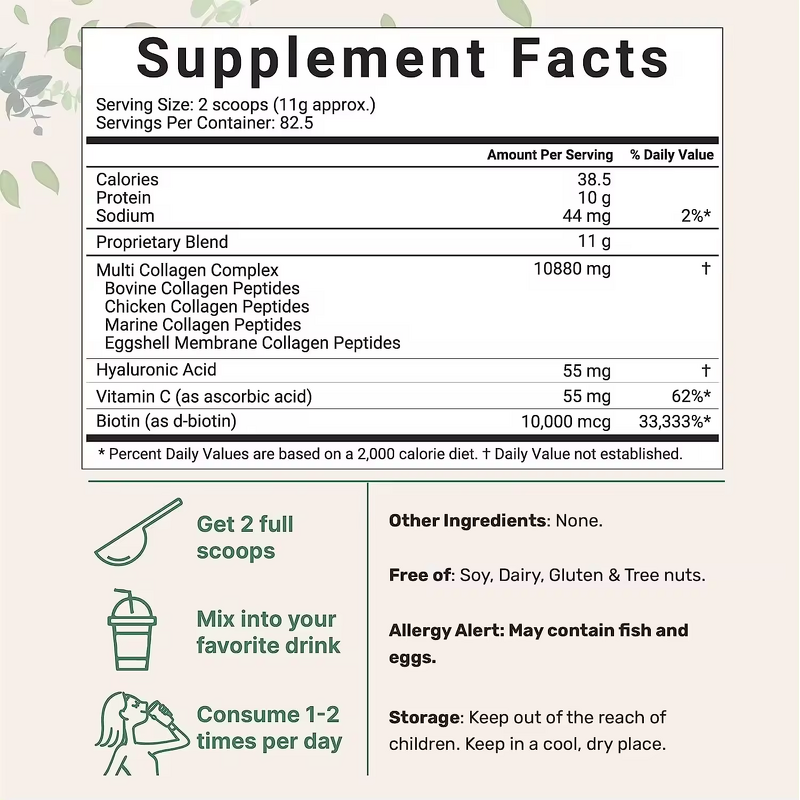 Collagen Peptides Powder Manufacturer - Hot Selling with Biotin Vitamin C