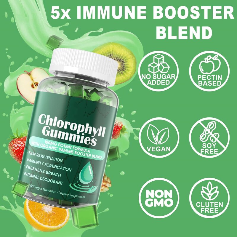Chlorophyll Gummies Factory - Hot Sale OEM Daily Greens Chewable