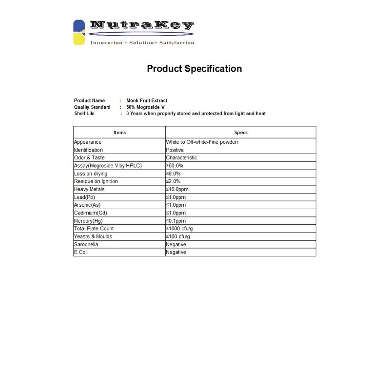 Monk Fruit Extract Powder Factory - Mogroside V50% Natural Sweetener