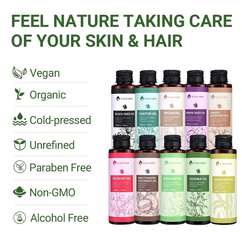 Carrier Oil Supplier - Wheat Germ Black Seed Castor Coconut Grapeseed Rosehip Sweet Almond