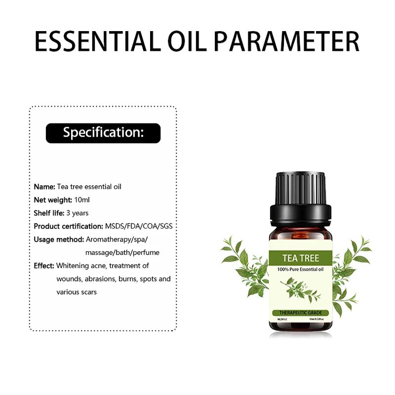 Tea Tree Essential Oil Manufacturer - Private Label OEM 10ml Pure for Beauty Facial Body