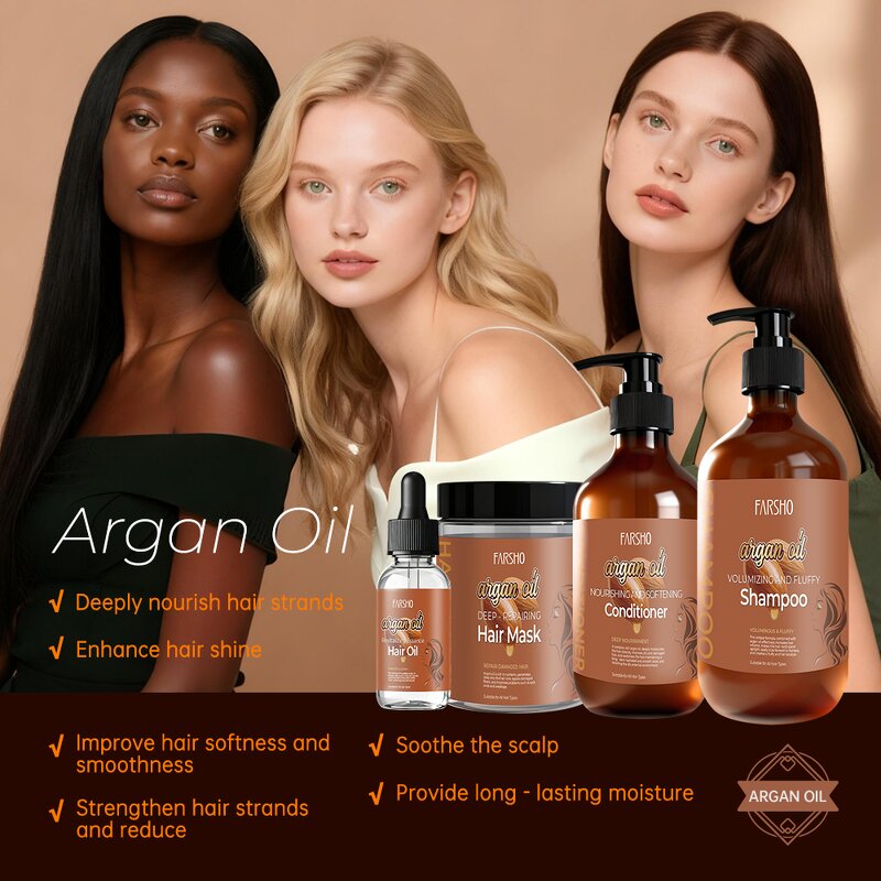 Argan Oil Hair Set Supplier - Deep Nourishing Repair Shampoo Conditioner