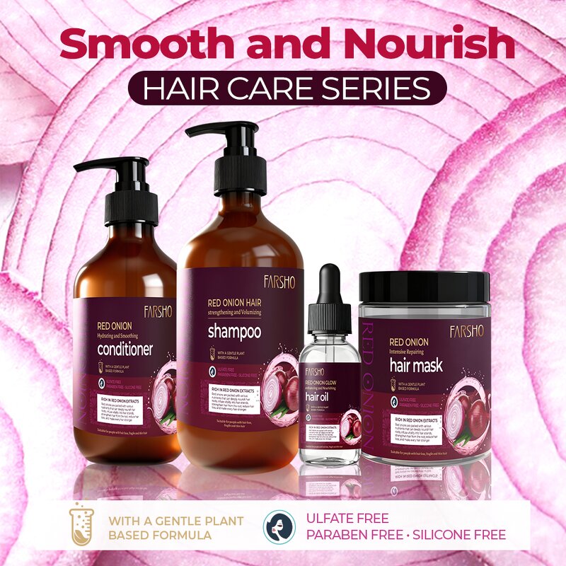Red Onion Hair Set Manufacturer - Anti Hair Loss Shampoo Conditioner Oil