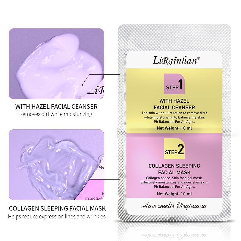 Facial Mask Set Supplier - 2 Steps with Witch Hazel Cleanser Collagen