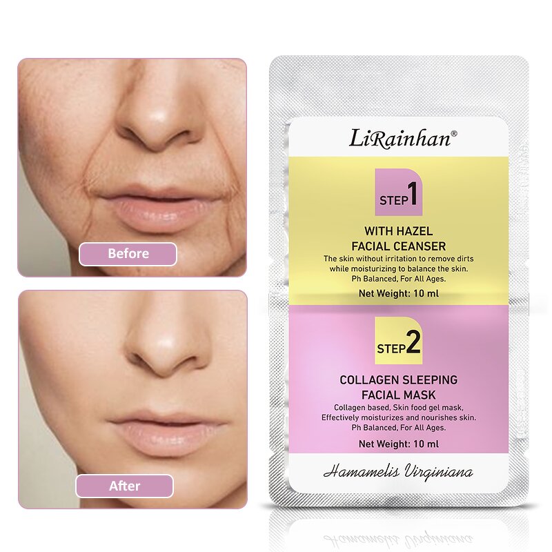 Facial Mask Set Supplier - 2 Steps with Witch Hazel Cleanser Collagen