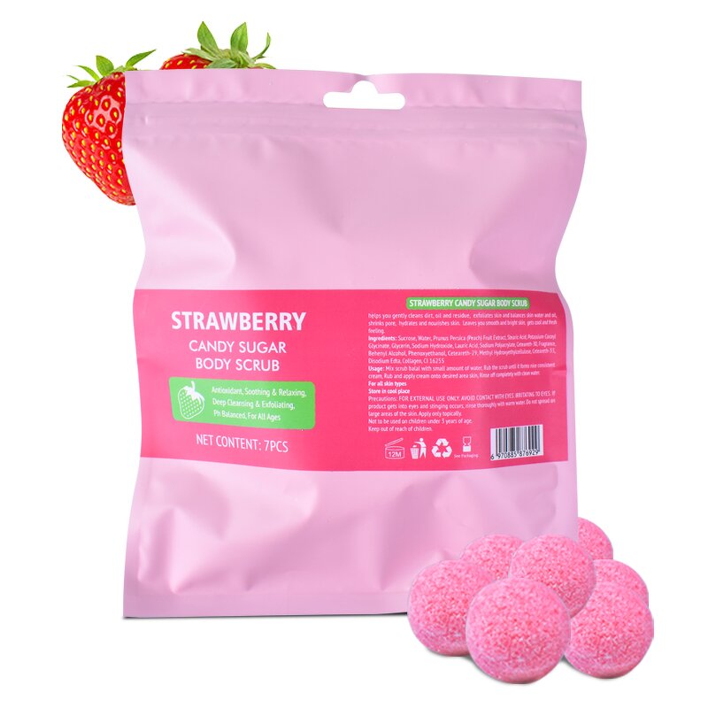 Sugar Scrub Balls Manufacturer - Customize Strawberry Candy Body Scrub