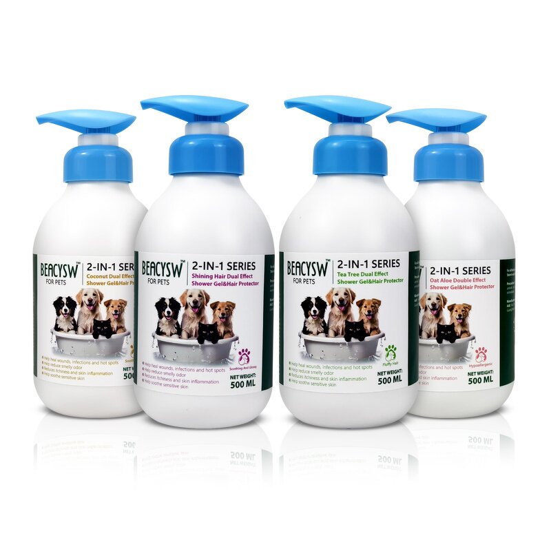 Pet Shower Gel Supplier - Natural 2-in-1 for Soothing Skin Glossy