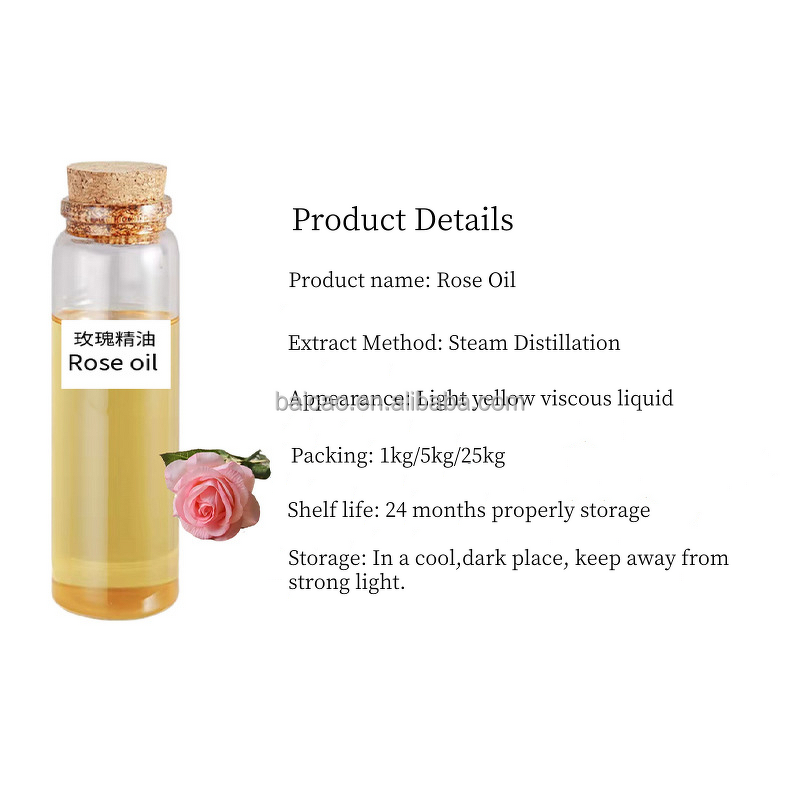 Rose Essential Oil Supplier - High Quality Pure in Bulk Sweet Odor for Body Cosmetics Perfumes Factory