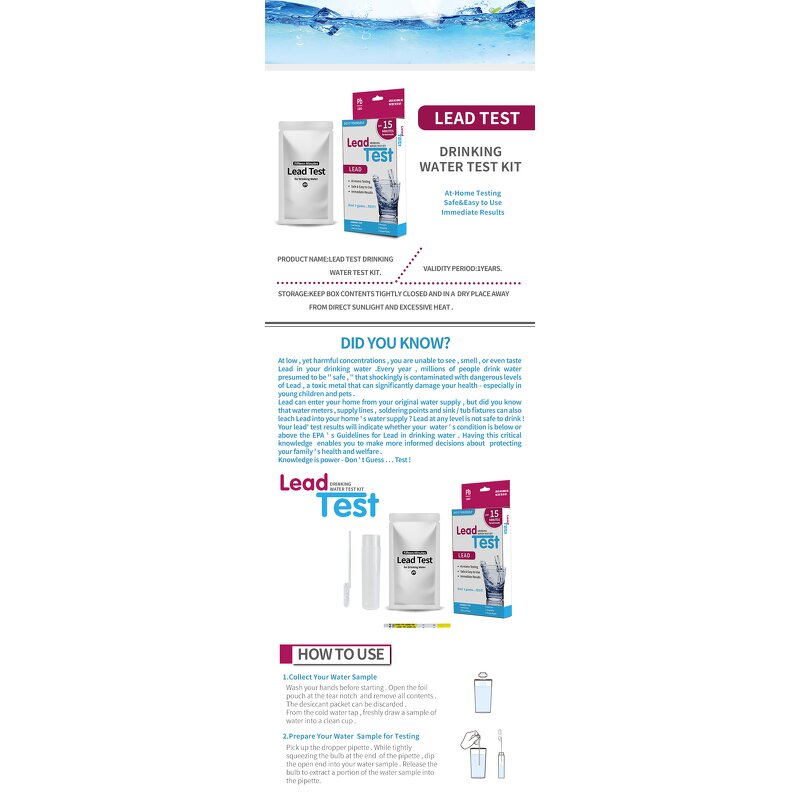 Drinking Water Lead Test Kit Factory - Heavy Metal Water Test