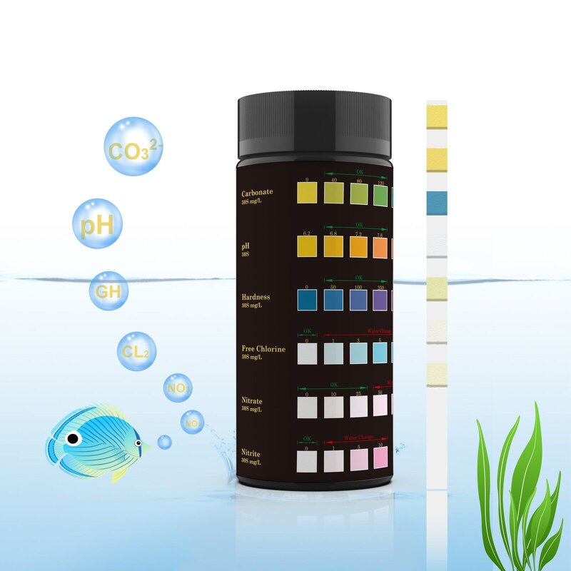 Water Quality Test Strips Factory - 7-in-1 for Aquarium Fish Ponds