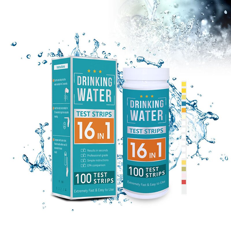Water Test Strips Supplier - 16 in 1 for Drinking Pool Aquarium