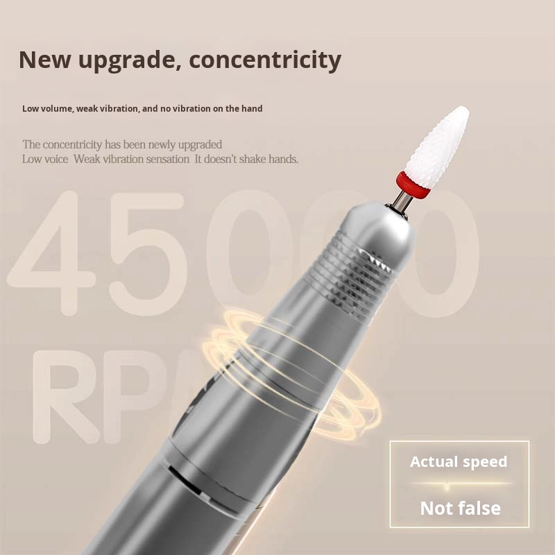 Portable Rechargeable 45000Rpm Smart Nail Polisher with Breathing Light Creative Nail Removal Device