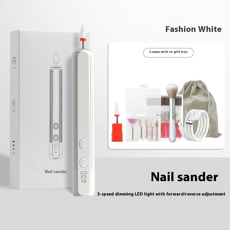 Portable Electric Nail Polish Grinding Machine with a Grinding Head and Battery, Nail Polish Pen and Grinding Pen