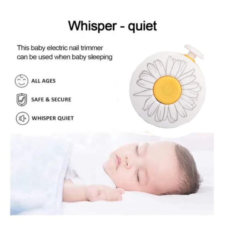 Fashionable and Portable Rechargeable Two-speed Adjustable Electric Safety Scissors Nail Trimmer for Infants and Toddlers