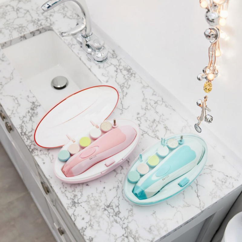 Professional Electric Nail Clipper Cutter Trimmer Scissors Kit Infant Manicure File Drill Light for Newborn Kids Adults
