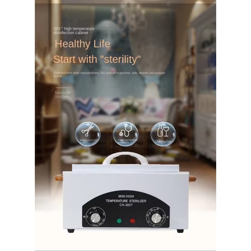 HJS 360 Degree Disinfection with Timer High Temperature 300W Beauty Salon Dental Tools Tableware Hot Disinfection Cabinet