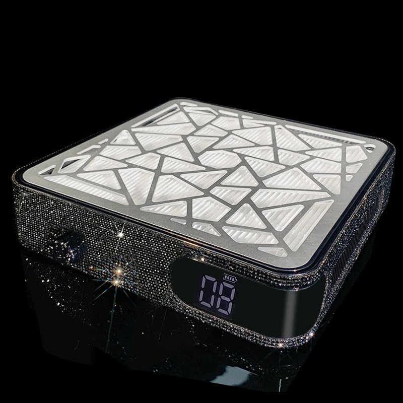 New Arrival 48W Brushless Wireless Diamond Nail Dust Collector 3500RPM Rechargeable Portable Vacuum Popular Square Shine