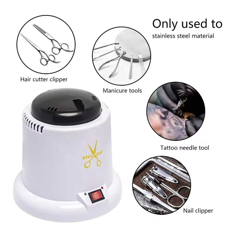 HJS  100W High Temperature Nail Tools Disinfection Box Quartz Sand Metal Makeup  Tools Sterilizer Box