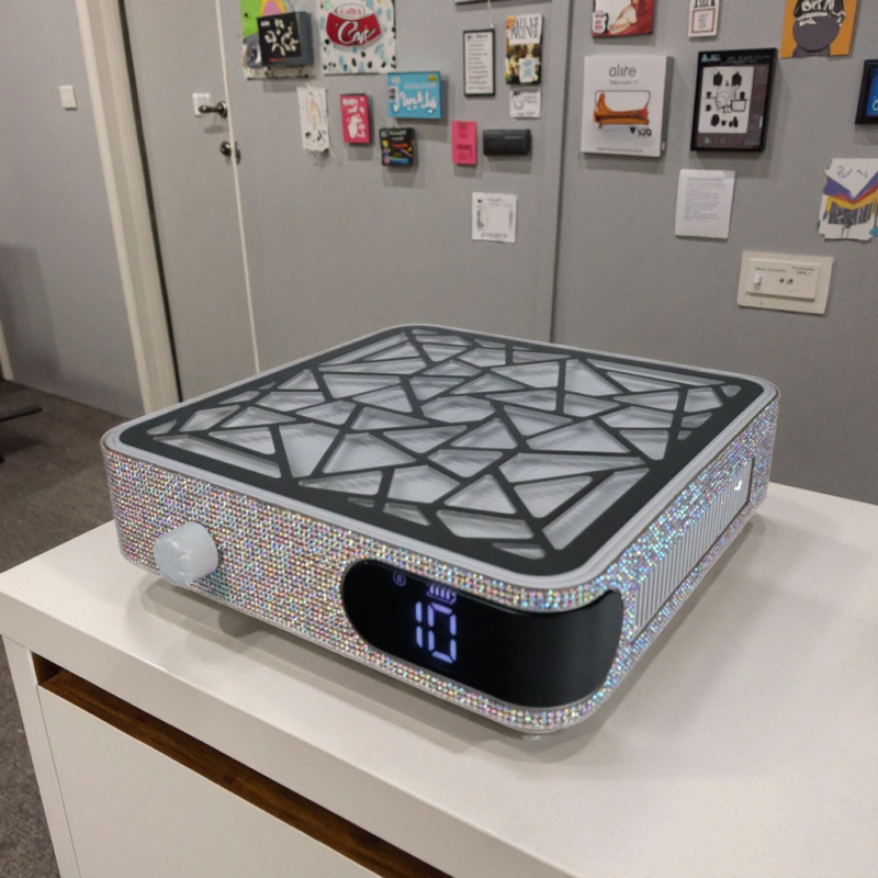 New Arrival 48W Brushless Wireless Diamond Nail Dust Collector 3500RPM Rechargeable Portable Vacuum Popular Square Shine