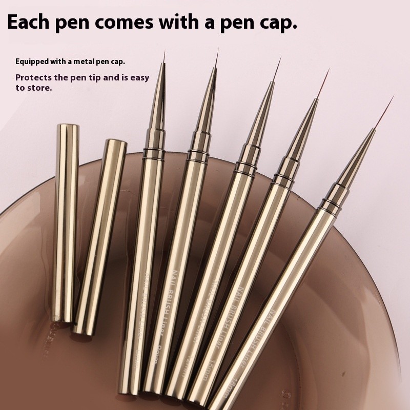 A Set of 5-piece Ultra-thin Metal Rod Nail Art Line Drawing Pens, Japanese-style Colored Painting Line Drawing Pens