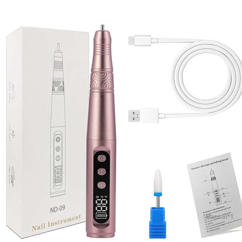 Portable Rechargeable Nail Polish Grinder 0-35,000 RPM with Long Battery Life Nail Drill