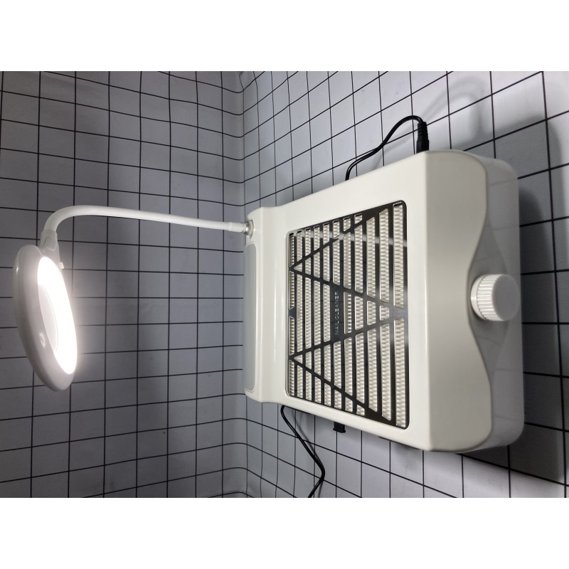 Nail Art 3-in-1 Nail Art Dust Vacuum Cleaner, Nail Art Hand Rest and Lighting Integrated Set, Nail Art Workbench Machine