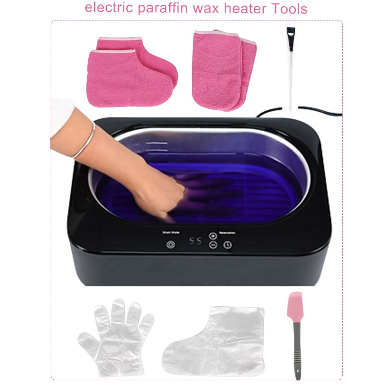 New Arrival Accessory Set Velcro Cotton Insulation Hand & Foot Gloves with Synthetic Hair Wax Brush for Paraffin Wax Therapy