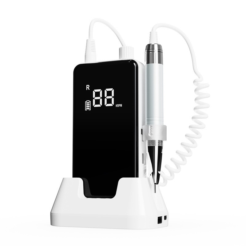 Professional Cordless Electric Nail Drill Machine 40000RPM Brushless Portable Handpiece with Barrel Shape