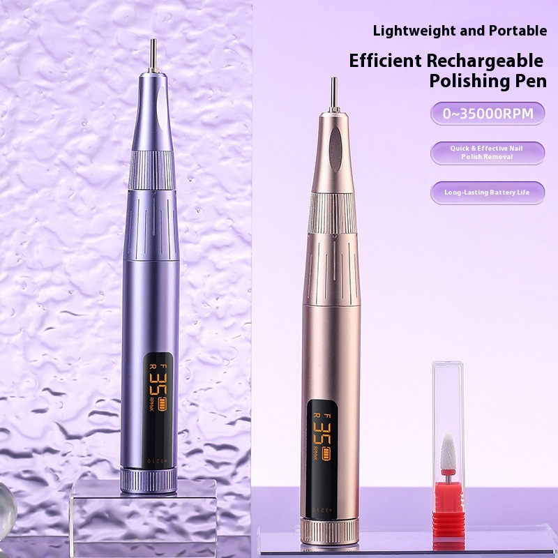 Portable Rechargeable  Nail Polisher Battery-Powered Pen-Type Nail Drill Bit Specially Designed for Nail Salons