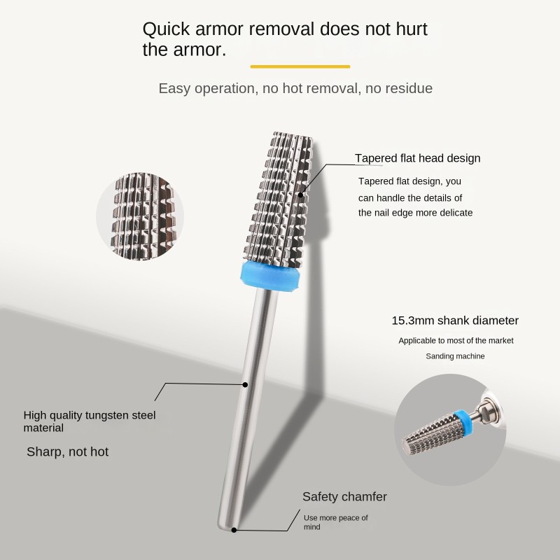 Five-in-One Quick Nail Polish Removal Machine Tungsten Steel Grinding Head Universal Electric Drill Bit for Dead Skin Nail