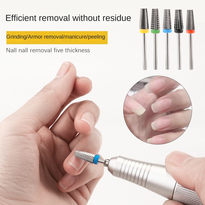 Five-in-One Quick Nail Polish Removal Machine Tungsten Steel Grinding Head Universal Electric Drill Bit for Dead Skin Nail