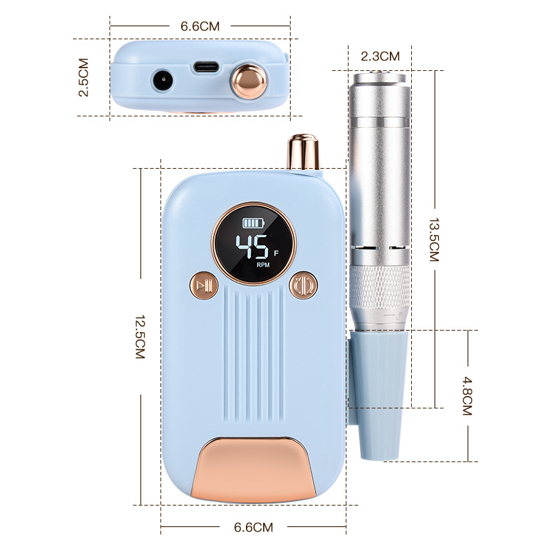 Nail Art Portable 45000RPM High-speed Compact Mini Nail Polish and Nail Remover