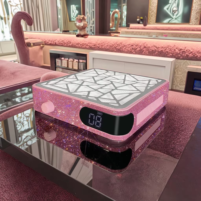 New Arrival 48W Brushless Wireless Diamond Nail Dust Collector 3500RPM Rechargeable Portable Vacuum Popular Square Shine