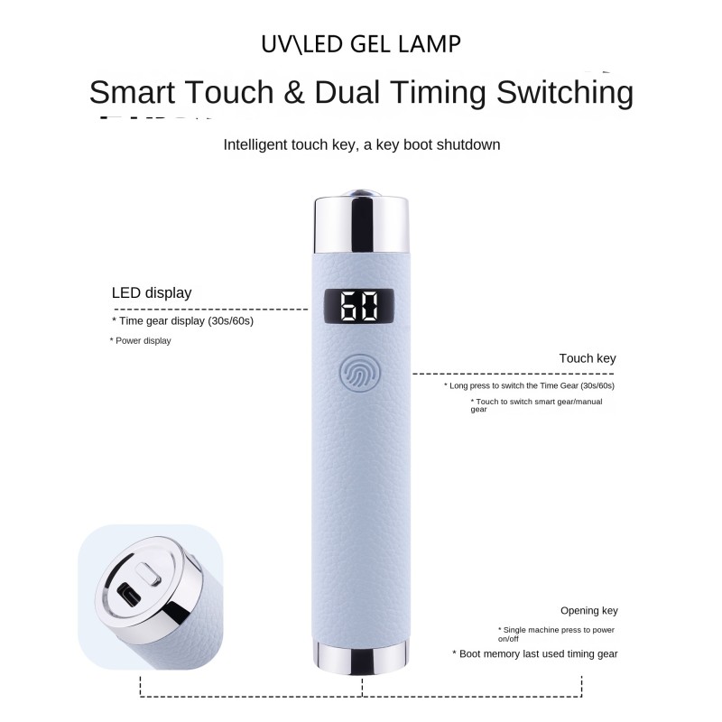 AI Intelligent Sensing Nail Art One-line Lamp, Automatic Nail Art Lamp, Handheld Small Light Therapy Lamp Nail Lamp