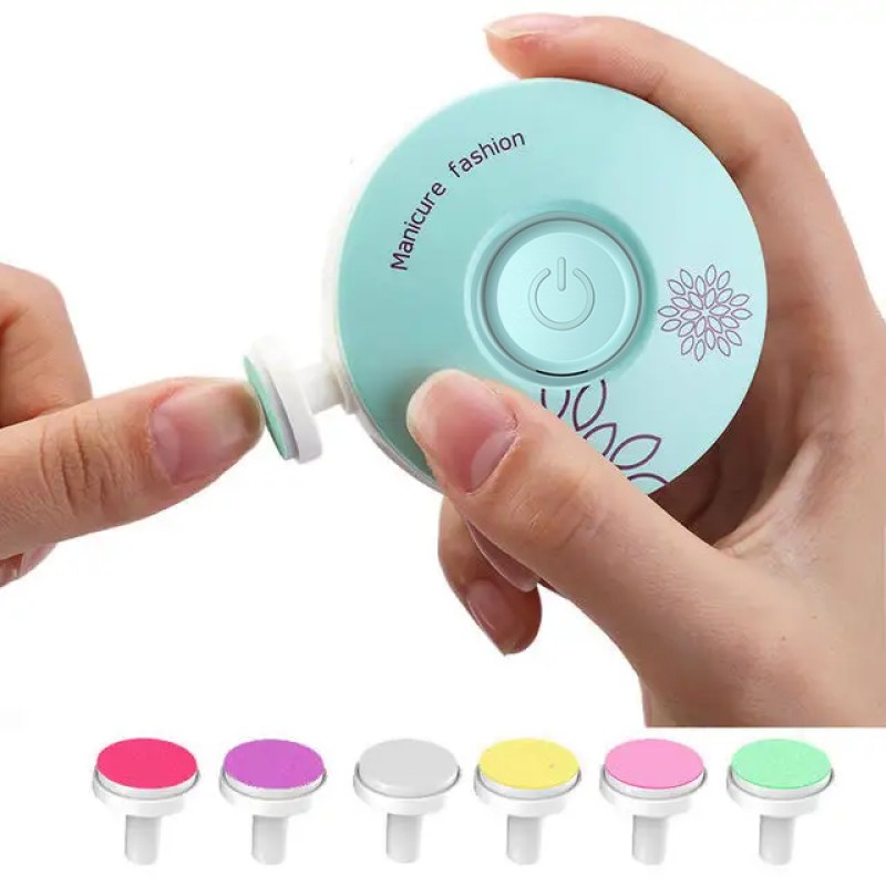 2025 Electric  Baby Nail Trimmer Turquoise Born 0-6 Ages Safe Nail Clipper with 6 Grinding Heads