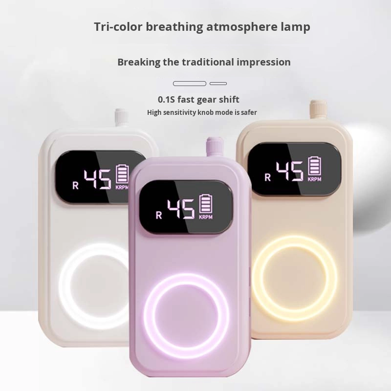 Portable Rechargeable 45000Rpm Smart Nail Polisher with Breathing Light Creative Nail Removal Device