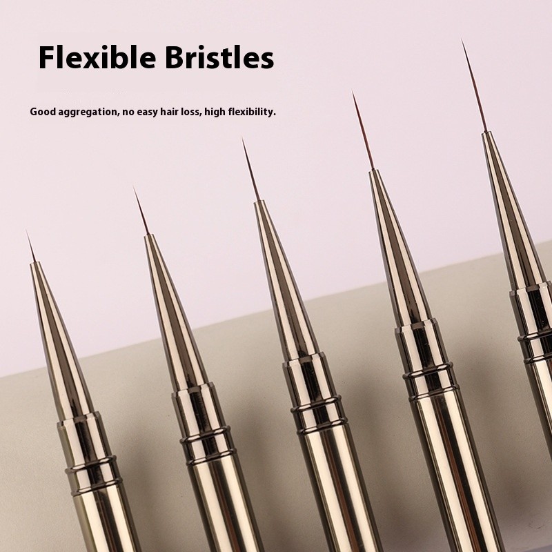 A Set of 5-piece Ultra-thin Metal Rod Nail Art Line Drawing Pens, Japanese-style Colored Painting Line Drawing Pens